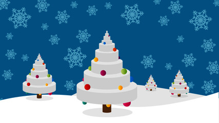 christmas tree decoration- vector illustration, greeting card