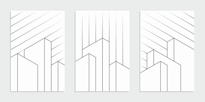 Abstract geometric technological banner. Architectural construction. Corporate identity flyer. Vector set background.