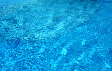 Swimming pool water surface.