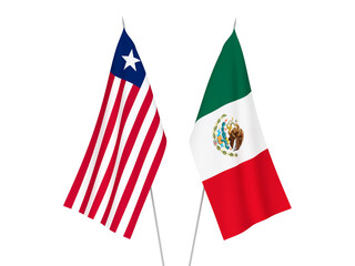 Liberia and Mexico flags