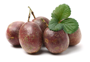 Passion fruit on white background