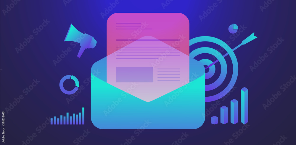 Aufkleber email click-through-rate marketing, digital newsletter ecommerce e-mail subscription rate. email vec