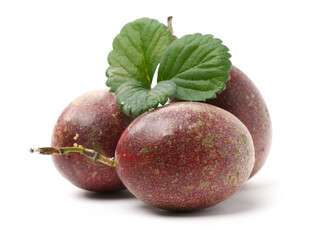 Passion fruit on white background