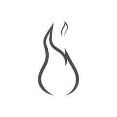 Monochrome fire icon. Flame silhouette. Template design for web or mobile app.