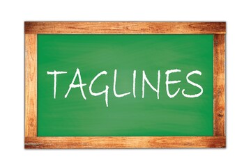 Fototapeta premium TAGLINES text written on green school board.