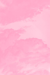 Pastel pink soft color sky background with clouds, vertical