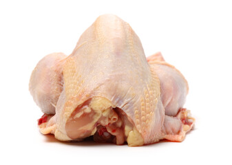 raw hen on a white background
