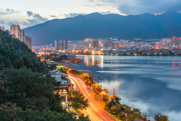 aerial view of the city from the top of the mountain