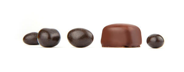 Chocolate balls and chocolate candy praline