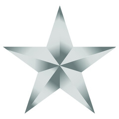 Obraz premium Silver Star Clasic Icon, Silver Star Long Shadow vector illustration on White background.