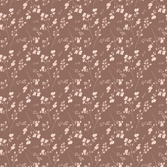 Kawaii delicate square seamless summer trending floral pattern on pink background border. Doodle contour line digital art. Print for fabric, clothing, textile, wallpaper botany tiles