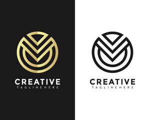 Letter M Minimalist Modern Creative Logo Design Vector Illustration template