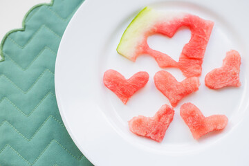 Fototapeta na wymiar watermelon on a white plate