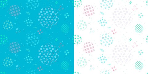 Two Creative Seamless Abstract Winter New Year Vector Patterns 