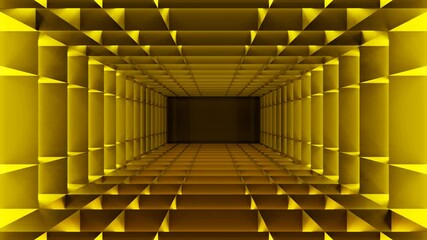 Abstract neon light corridor, concept Golden matrix box design., Looping 4K video - Powered by Adobe