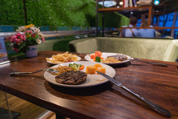 western food on the table