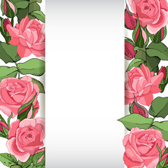 Rose template. Excellent for gift boxes, greeting cards, announcements, posters and invitations