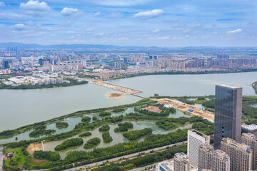Obraz premium Panoramic view of Nanchang, the capital of Jianxi