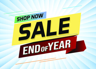 End of year Sale word concept vector illustration poster