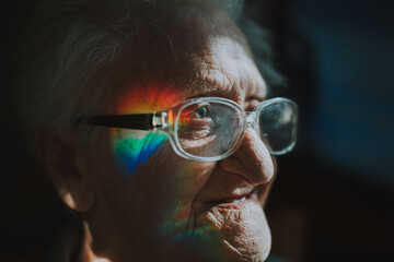 old woman alone in her room