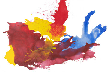Colorful Water Color Paint on white background