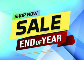 End of year Sale word concept vector illustration poster