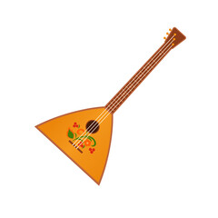 Russian musical instrument balalaika. Cartoon vector illustration isolated on white background.