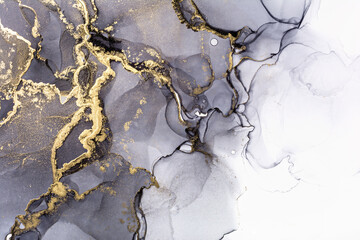 Modern hand painted artwork of abstract transparent alcohol ink background. Art for design