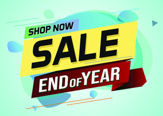End of year Sale word concept vector illustration poster