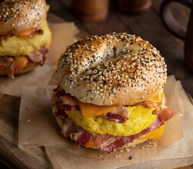 Breakfast Sandwich With Bacon Egg and Cheese