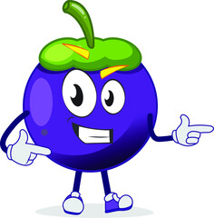 
Cute mango Steen character pointing with smile