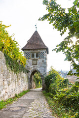 Fototapeta na wymiar Tower with gate in Esslingen am Nacker, Germany.