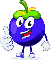 gleeful mango Steen character showing big thumbs up