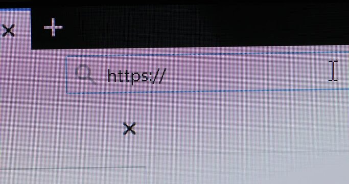 Web browser addres bar line blinking empty