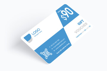 
Corporate business gift voucher or coupon template. Simple and clean abstract reward design layout