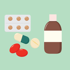medicine and pills illustration 
