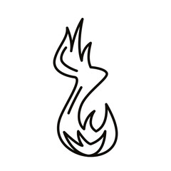 flame fire hot style line icon