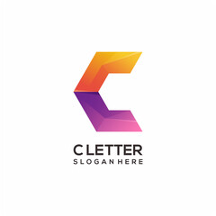 Logo letter c Colorful gradient Vector Design