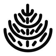 Line pine cone on a white background. Stock illustration of a New Year tree. Icon with festive element.