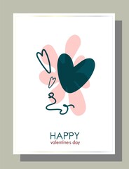 Modern poster with valentine's day. Future geometric design