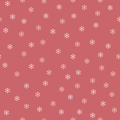 Winter traditional seamless pattern with small snowflakes