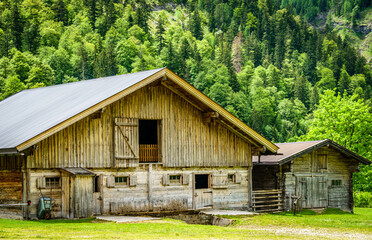 old farmhouses at the eng alm in austria