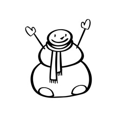 Holiday Vector Doodle Snowman-04