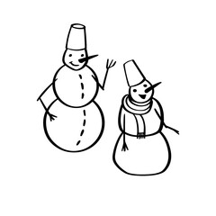 Holiday Vector Doodle Snowman-07