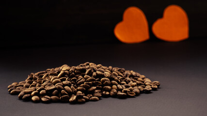 Hearts and coffee greetings on a festive morning with a day of love