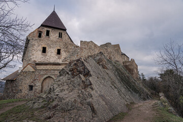 Fototapeta na wymiar Ruins of Točník castle located in the Czech Republic in autumn