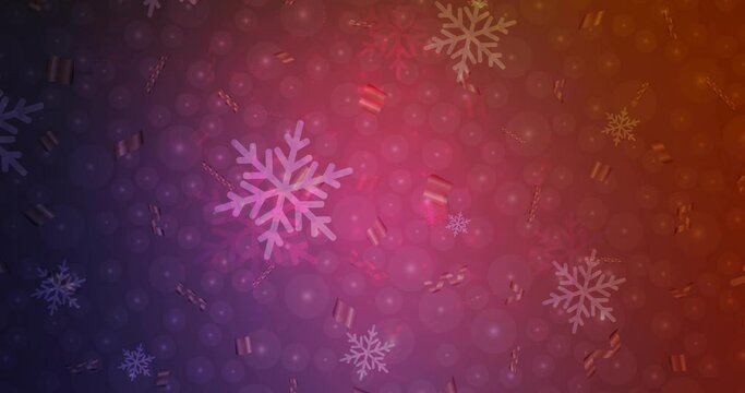 4K looping dark pink, red animation in Christmas style. High-quality clip in simple style with Xmas design elements. Movie for a cell phone. 4096 x 2160, 30 fps.