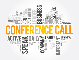 Fototapeta premium Conference Call word cloud collage, business concept background