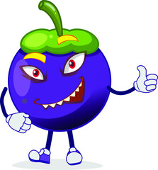 amusing funny mango Steen character giving thumbs up