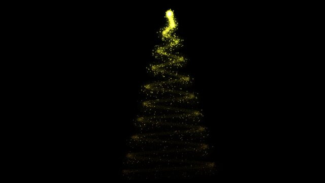 christmas tree animation on black background